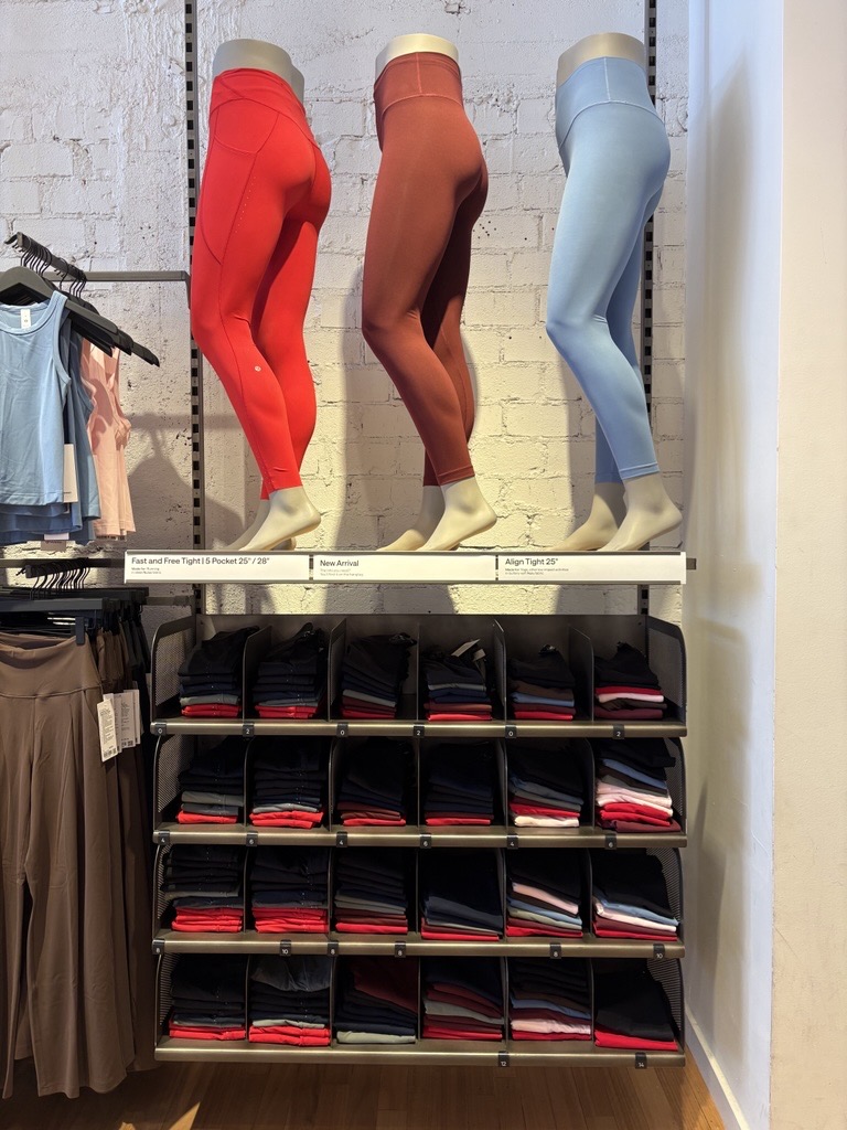 Lululemon store shelving